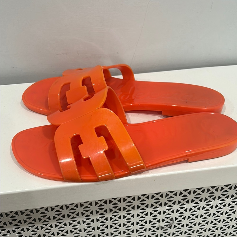 Sam Edelman Bright Orange Slide Sandals